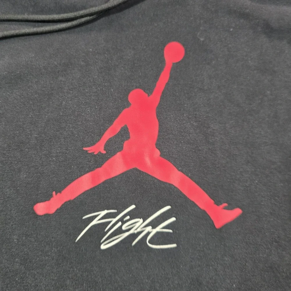 Nike Jordan Hoodie Mens Large Black Jumpman Flight Kangaroo Pocket Pullover